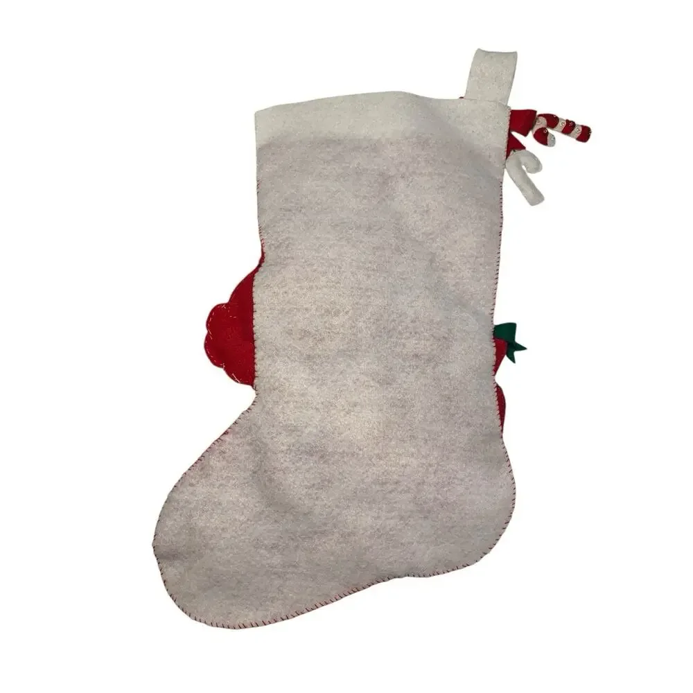 Finished Bucilla Christmas Stocking Handmade Santa Felt Sequin Applique‎ 84856